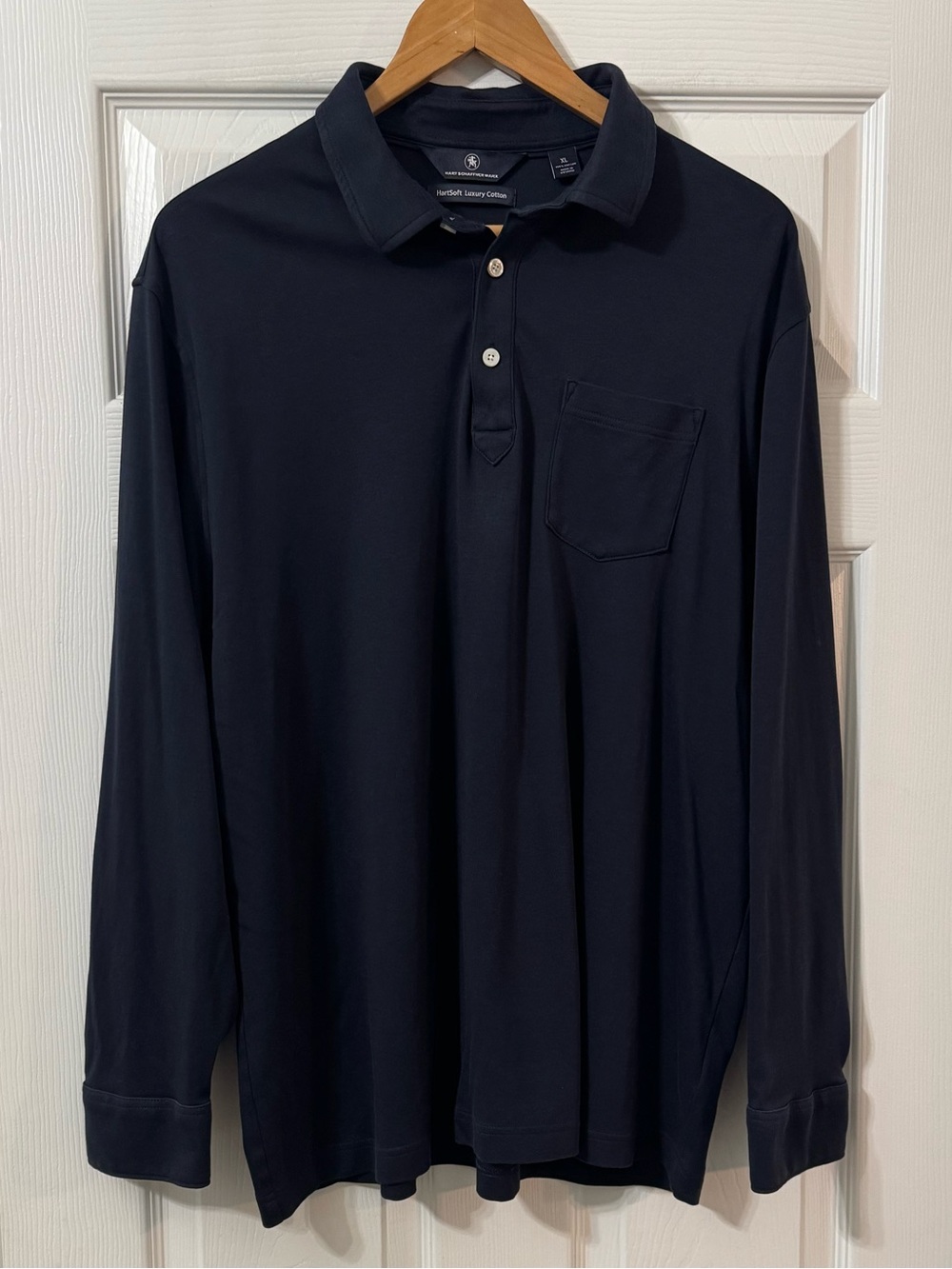 Hart Schaffner Marx Hartsoft Luxury Cotton Long Sleeve Polo Size XL